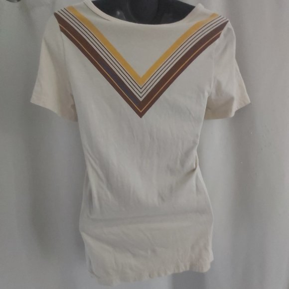 MARC BY MARC JACOBS | Women's V-Neck Sailor Top Cream Brown Size Small - Picture 5 of 8